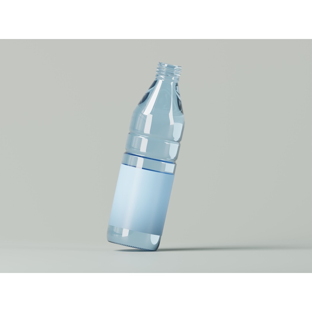 Water Bottle 3D Model – Low Poly PBR Asset, FBX, OBJ - View 9