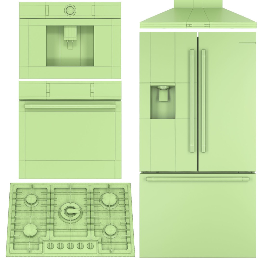 BOSCH Kitchen Appliance Collection 3D Model – PBR Textured, FBX, OBJ