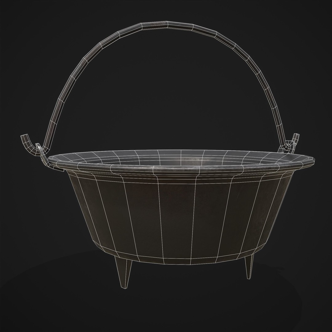 Cooking Pot 3D Model – Low Poly PBR Asset for Games, FBX