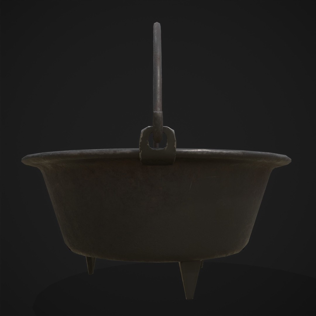 Cooking Pot 3D Model – Low Poly PBR Asset for Games, FBX - View 10