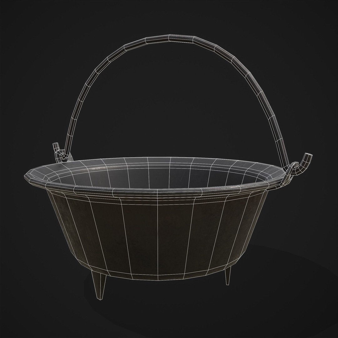 Cooking Pot 3D Model – Low Poly PBR Asset for Games, FBX - View 3