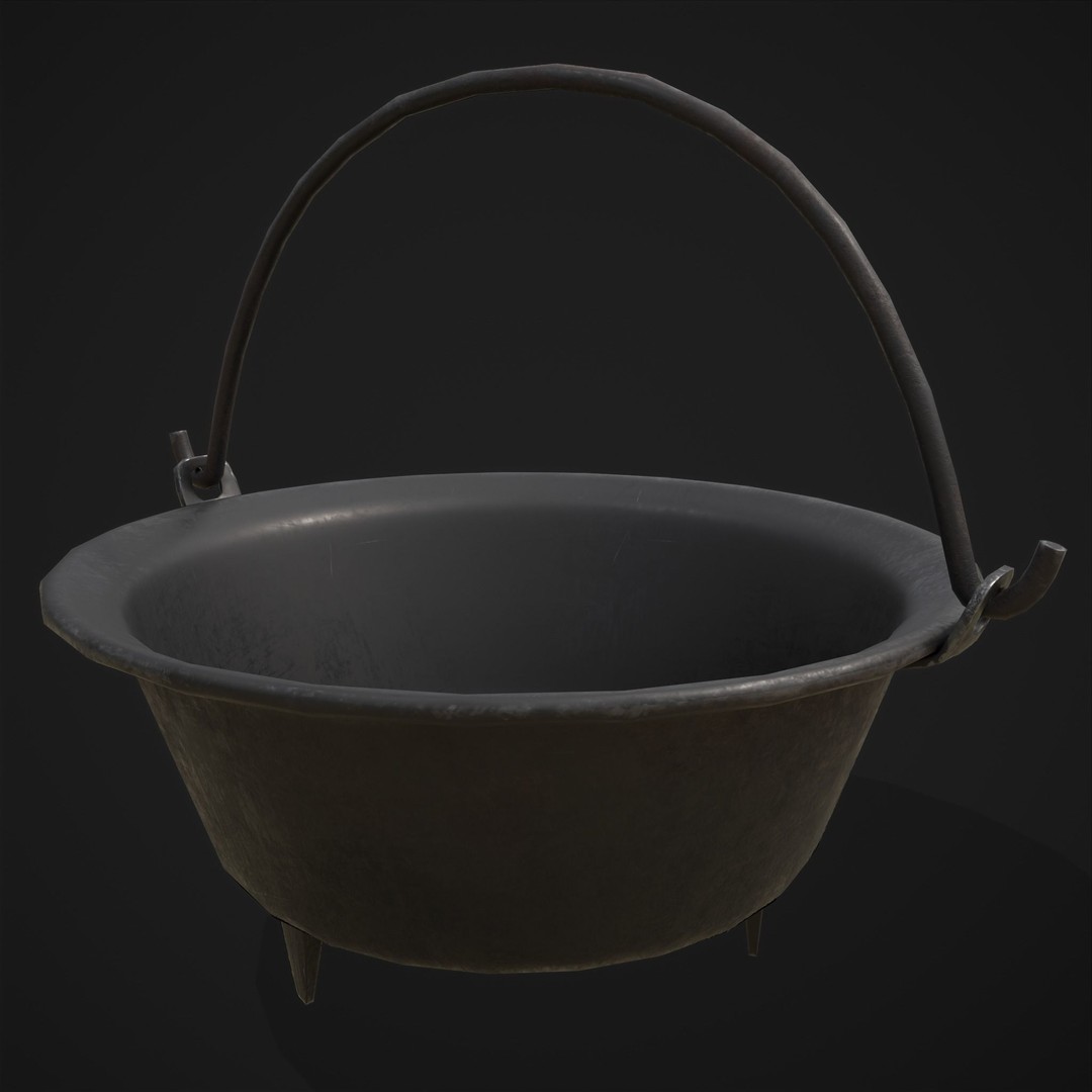 Cooking Pot 3D Model – Low Poly PBR Asset for Games, FBX - View 8