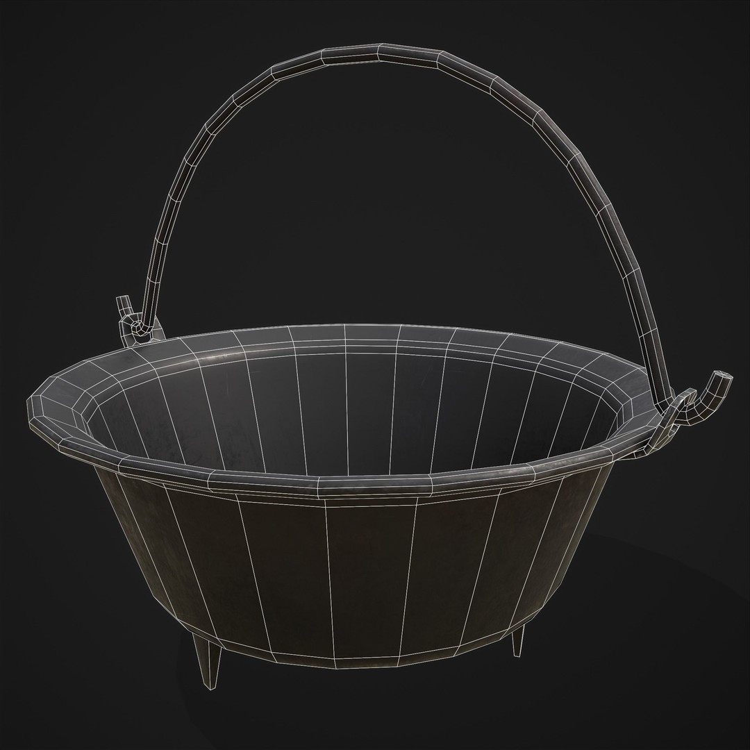 Cooking Pot 3D Model – Low Poly PBR Asset for Games, FBX - View 9