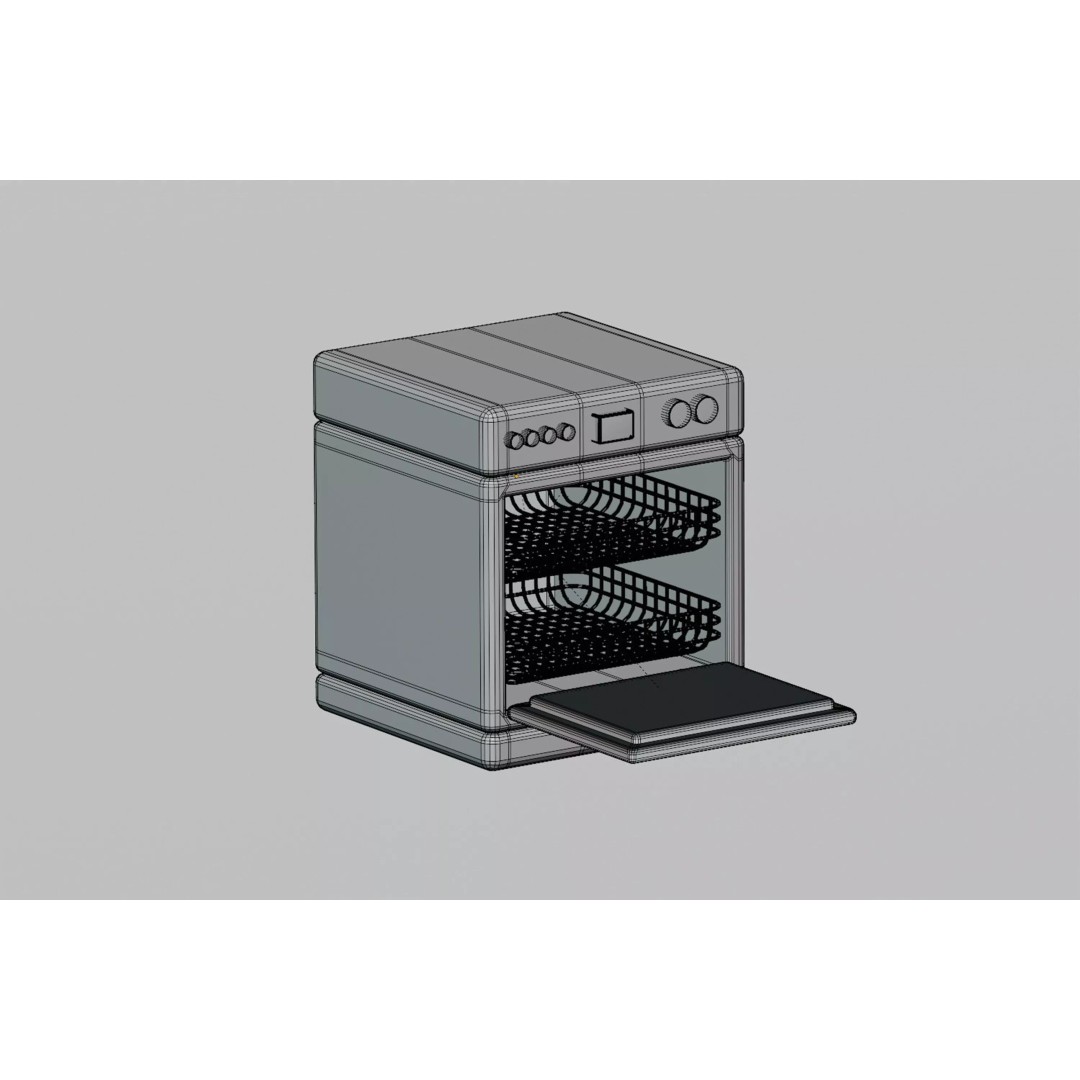 Dishwasher 3D Model – Low Poly Cartoon Appliance, FBX & OBJ Formats - View 8