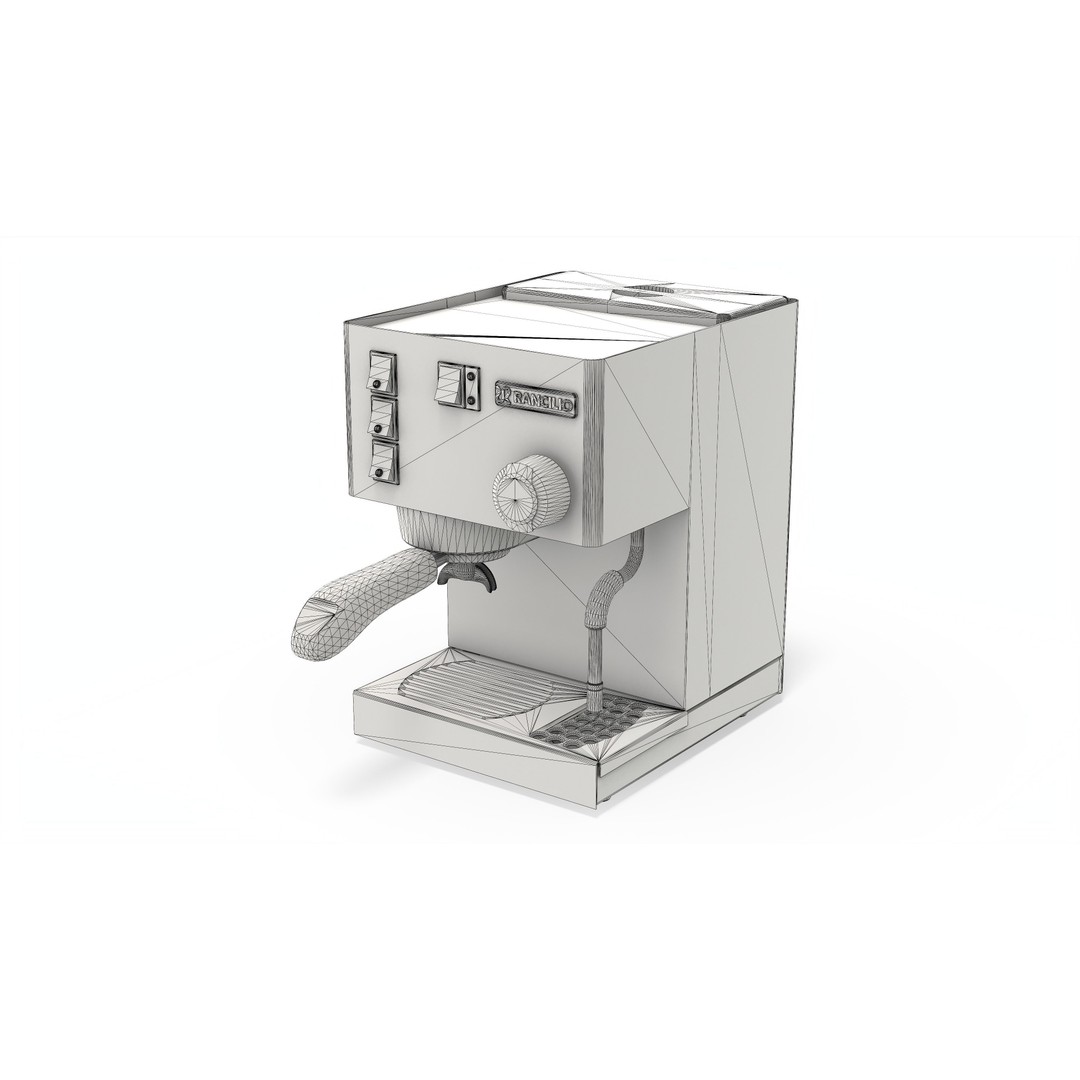 Rancilio Silvia Espresso Machine 3D Model – Low Poly PBR Kitchenware - View 12