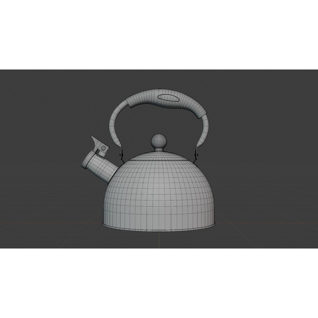 Realistic Kettle 3D Model – Low Poly Blender Asset for Kitchen