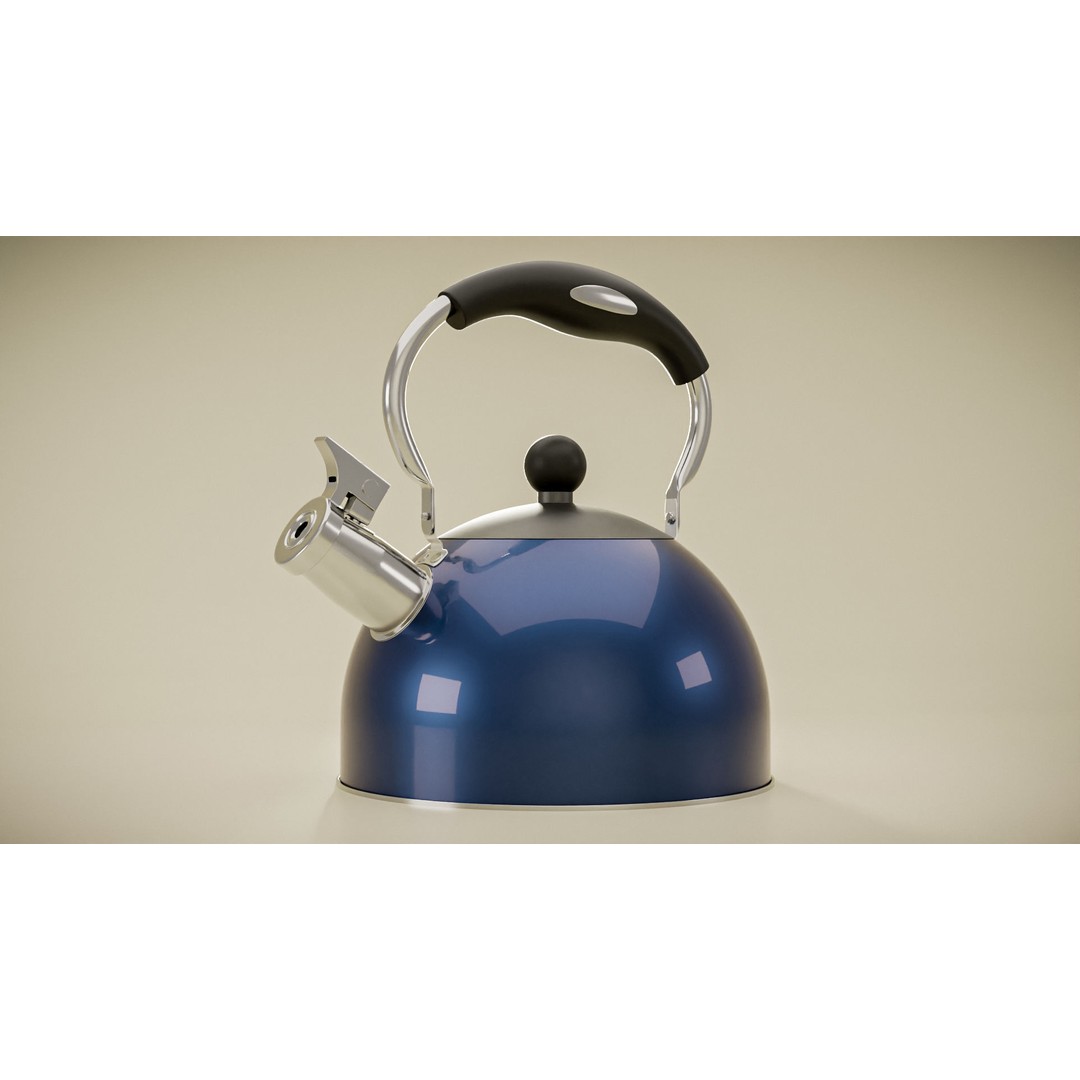 Realistic Kettle 3D Model – Low Poly Blender Asset for Kitchen - View 3