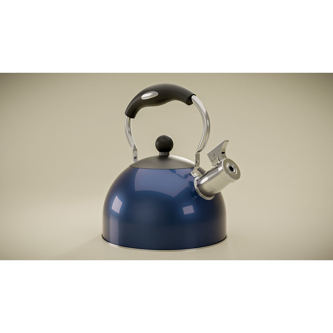 Realistic Kettle 3D Model – Low Poly Blender Asset for Kitchen - View 4