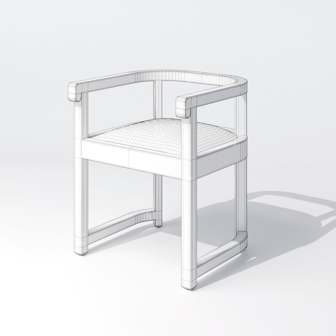Art Deco Armchair 3D Model – Low Poly PBR Furniture, FBX, OBJ