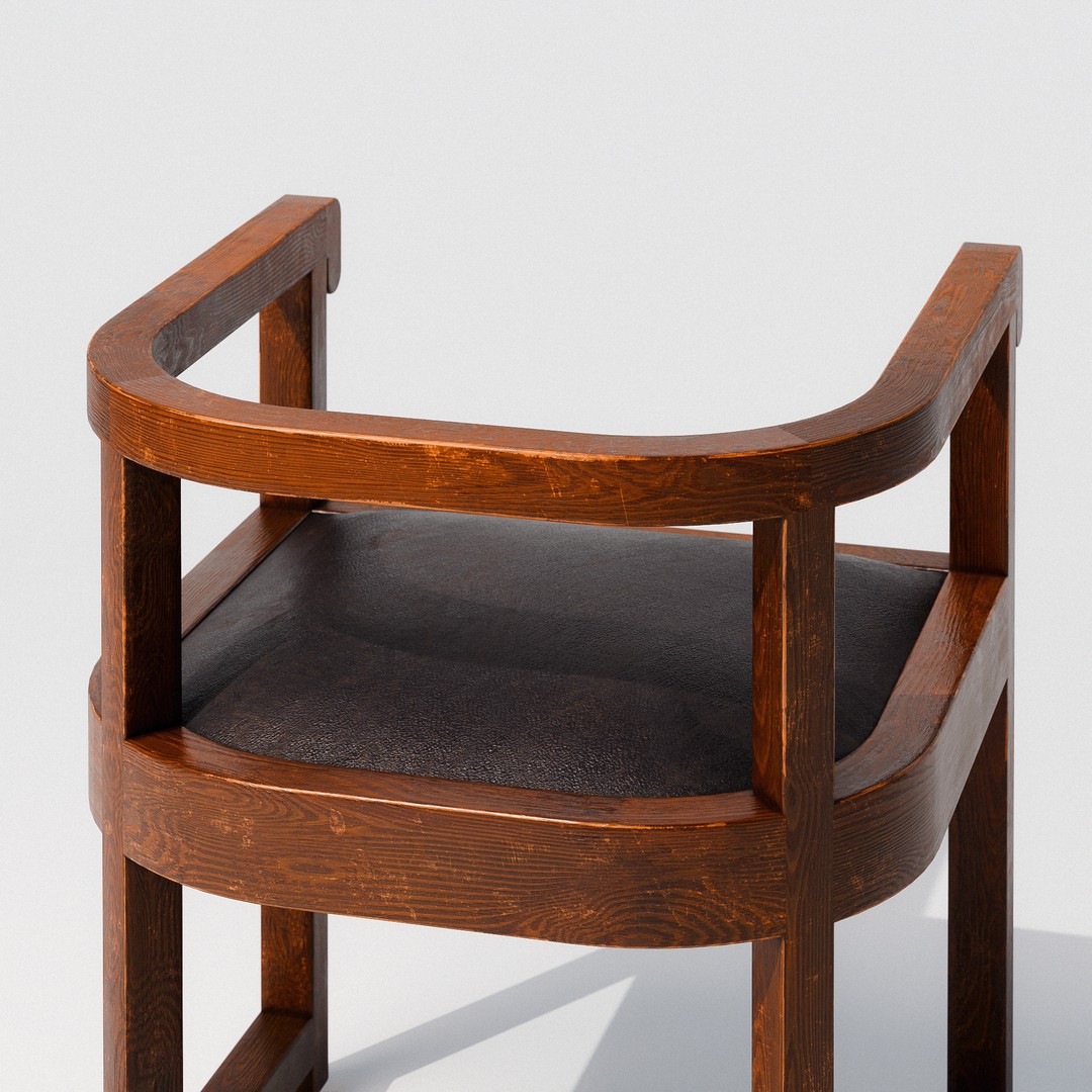 Art Deco Armchair 3D Model – Low Poly PBR Furniture, FBX, OBJ - View 6