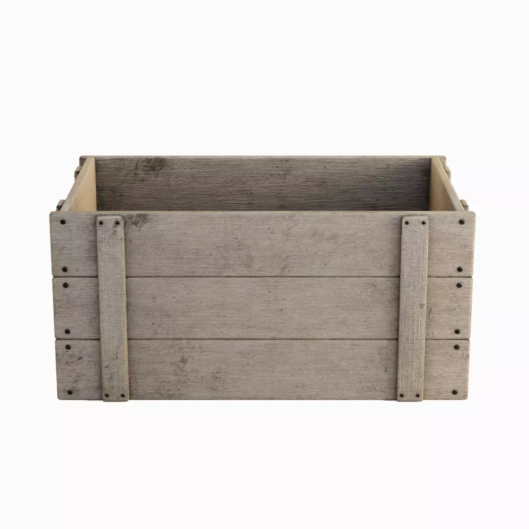 Large Wooden Crate 3D Model – Low Poly Game Asset, FBX, OBJ - View 2
