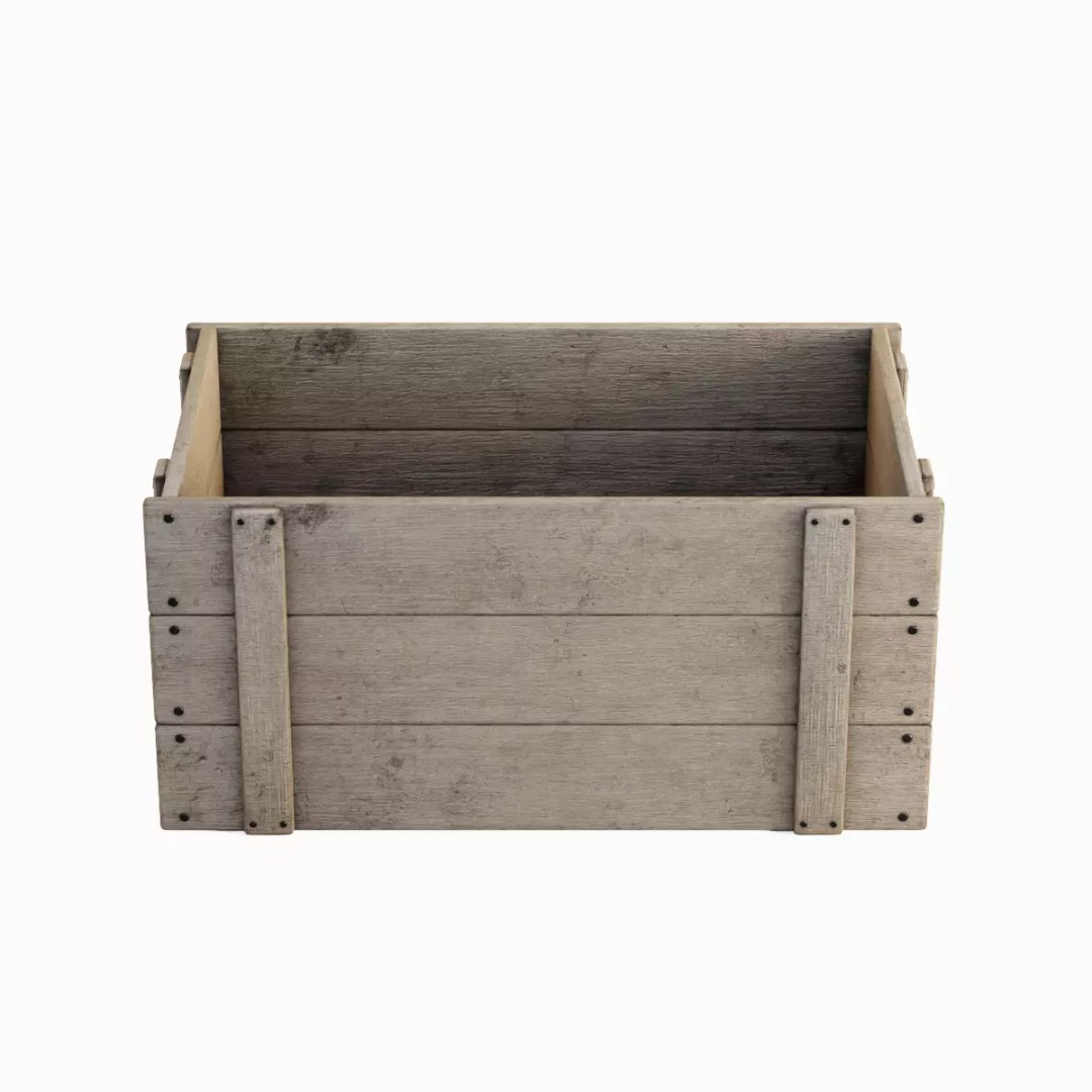 Large Wooden Crate 3D Model – Low Poly Game Asset, FBX, OBJ - View 5