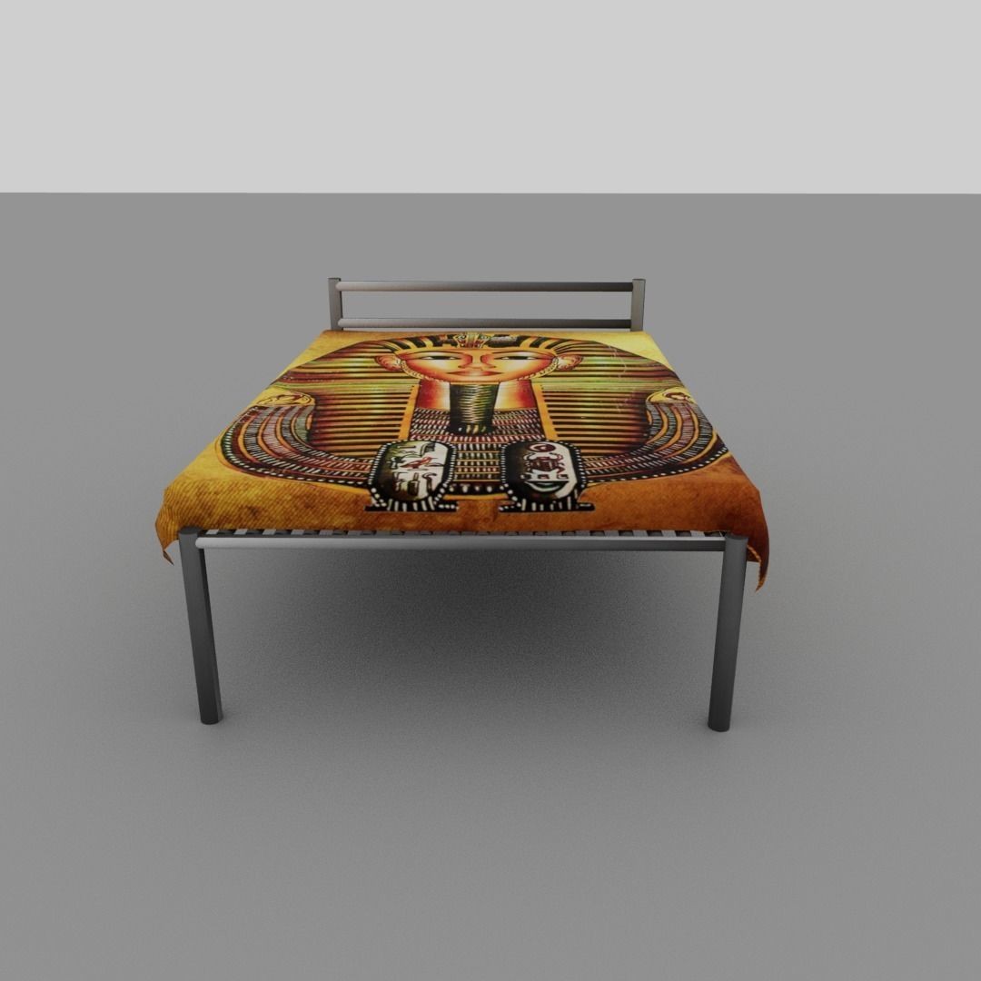 Egyptian Pharaoh Bed 3D Model – Low Poly Game-Ready Asset, FBX, OBJ