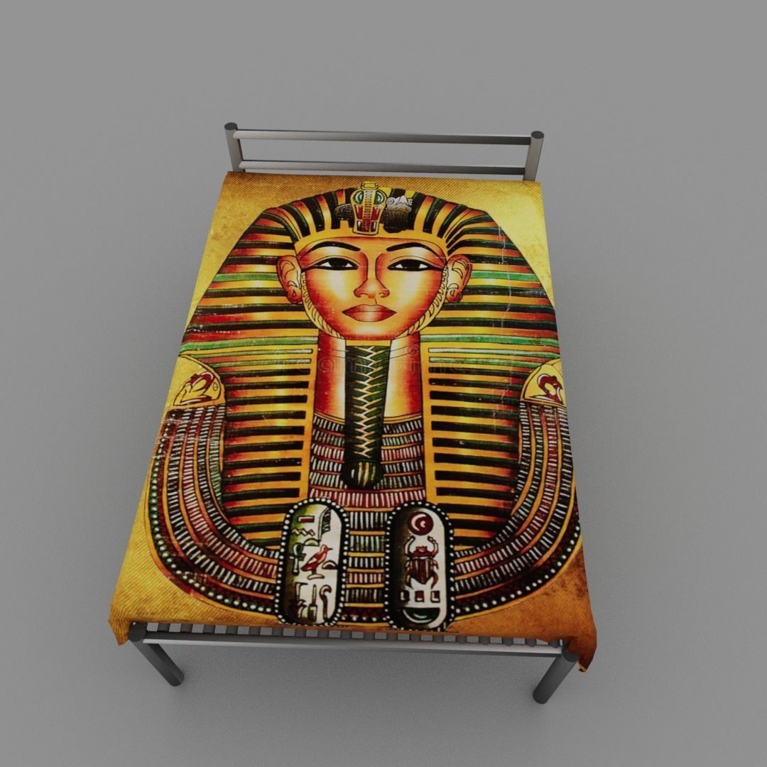 Egyptian Pharaoh Bed 3D Model – Low Poly Game-Ready Asset, FBX, OBJ - View 10