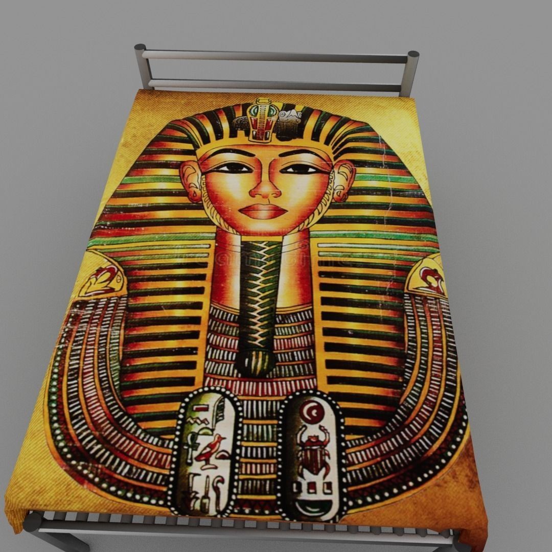 Egyptian Pharaoh Bed 3D Model – Low Poly Game-Ready Asset, FBX, OBJ - View 11