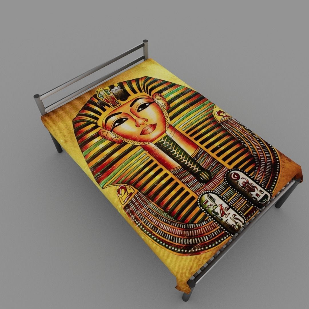 Egyptian Pharaoh Bed 3D Model – Low Poly Game-Ready Asset, FBX, OBJ - View 13