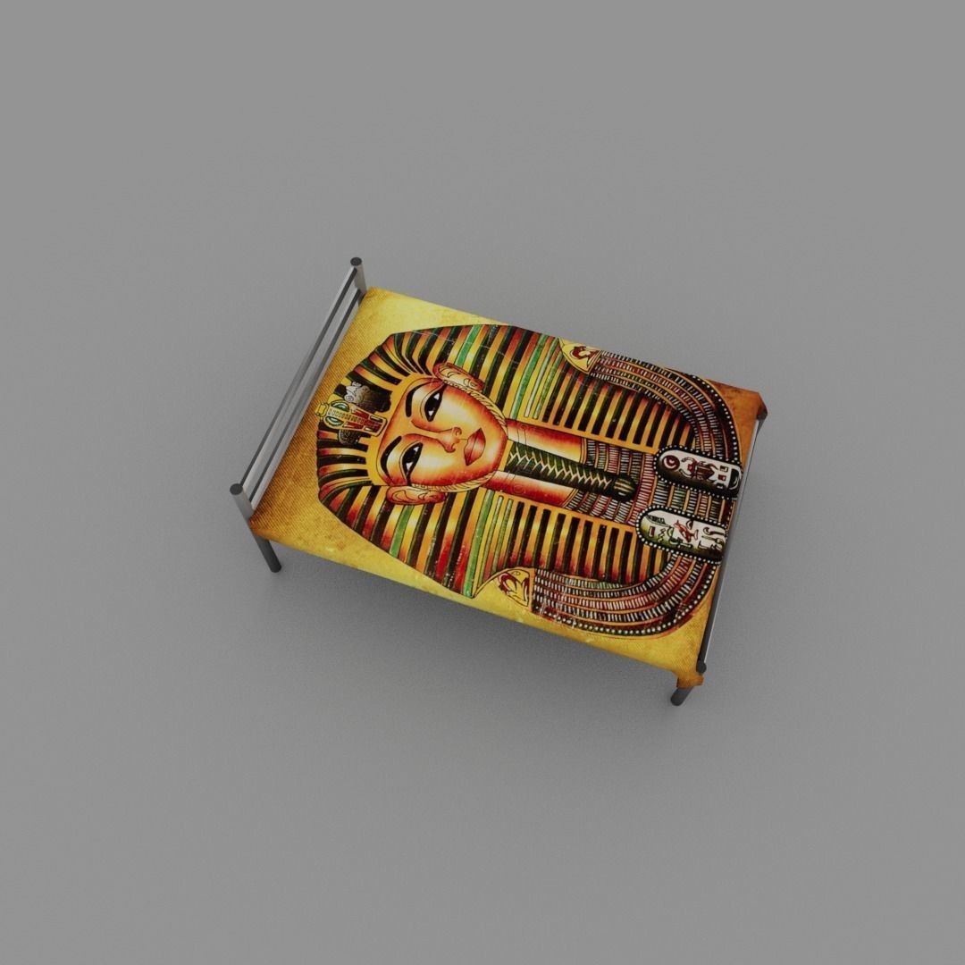 Egyptian Pharaoh Bed 3D Model – Low Poly Game-Ready Asset, FBX, OBJ - View 14