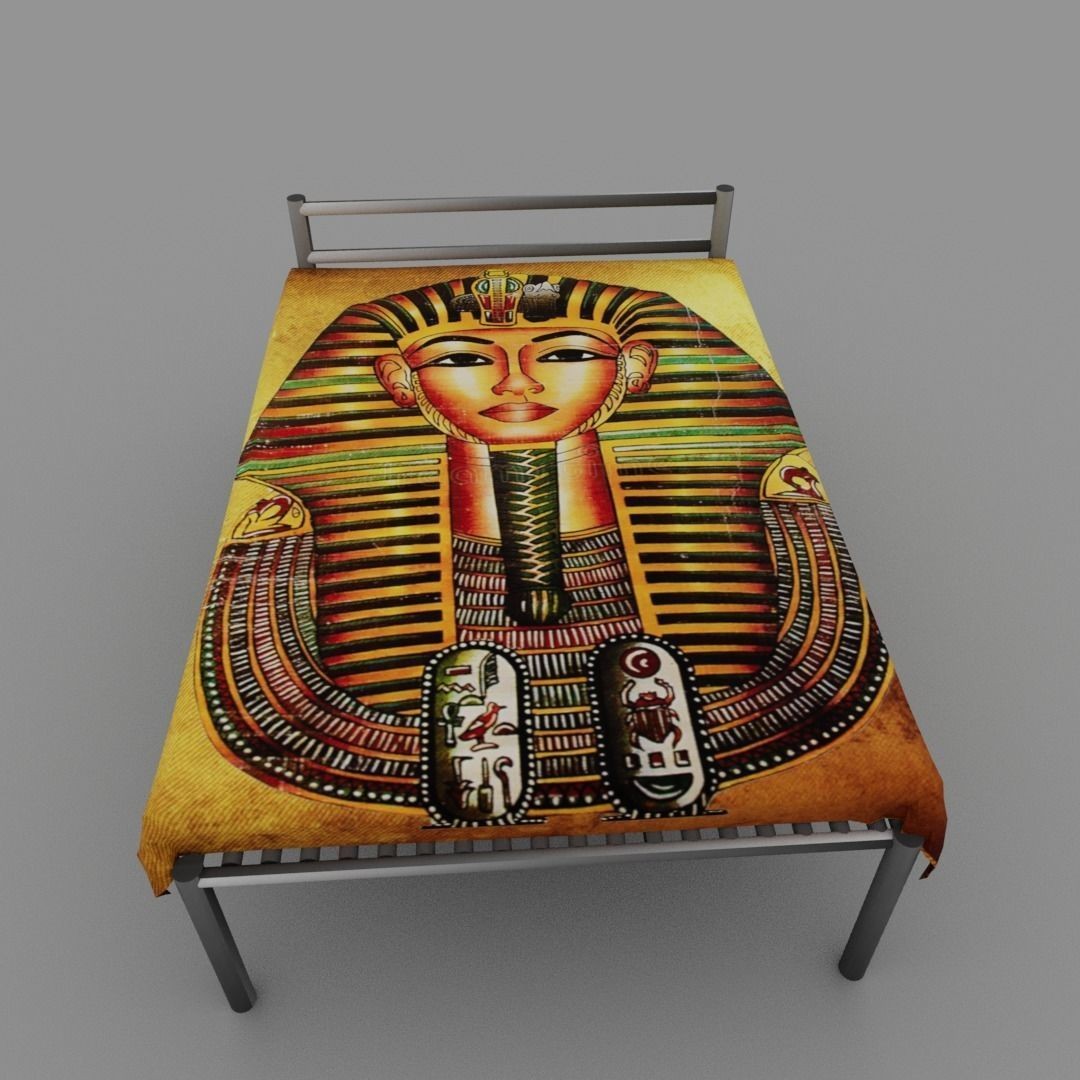 Egyptian Pharaoh Bed 3D Model – Low Poly Game-Ready Asset, FBX, OBJ - View 4