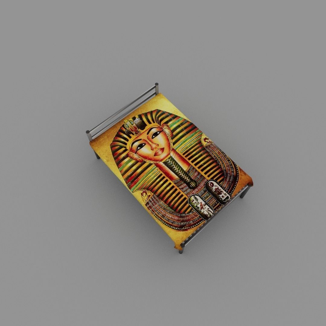 Egyptian Pharaoh Bed 3D Model – Low Poly Game-Ready Asset, FBX, OBJ - View 5