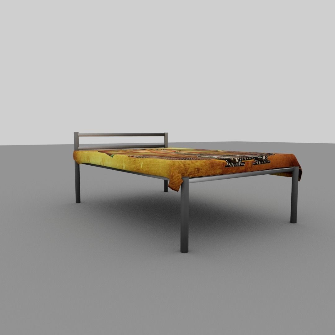 Egyptian Pharaoh Bed 3D Model – Low Poly Game-Ready Asset, FBX, OBJ - View 8