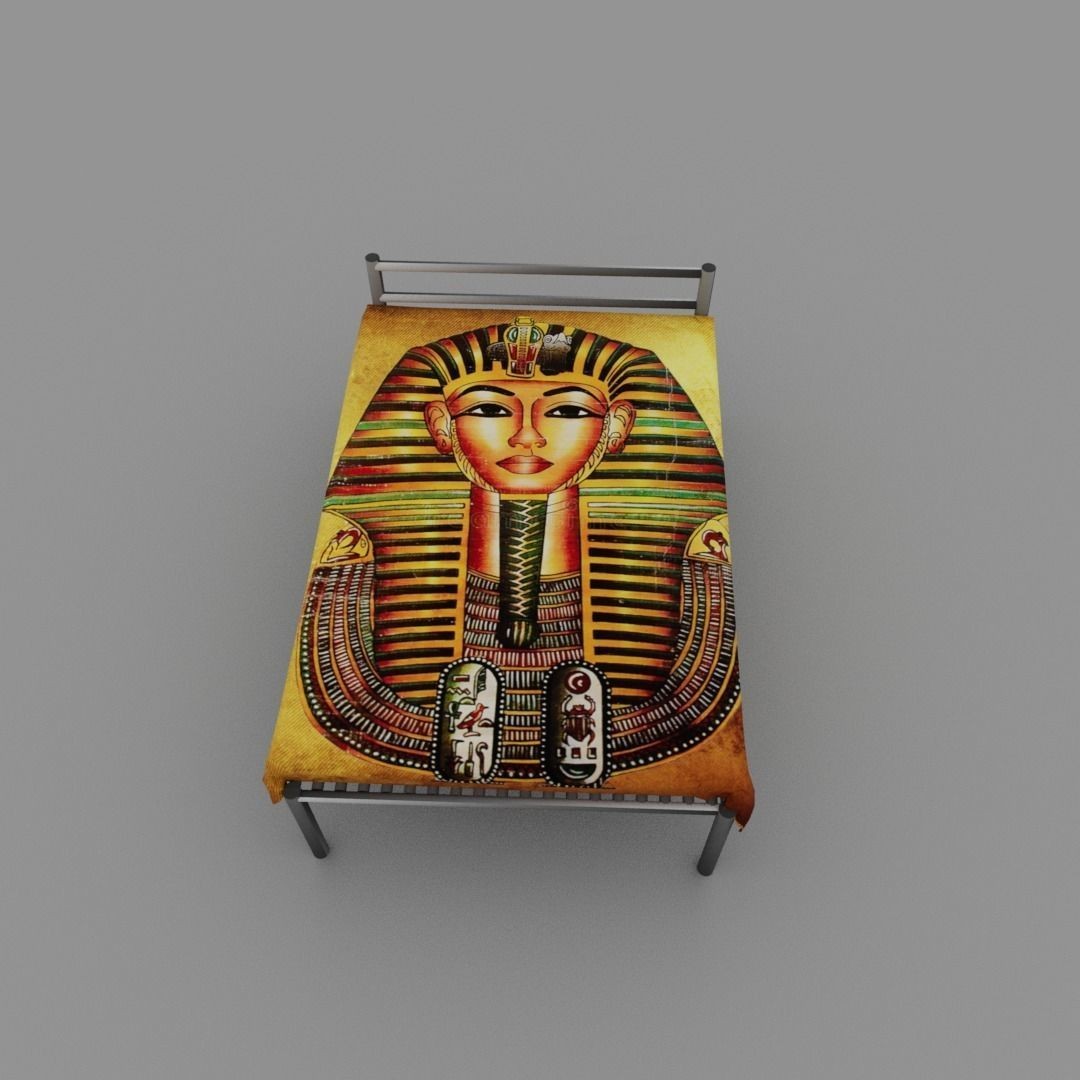 Egyptian Pharaoh Bed 3D Model – Low Poly Game-Ready Asset, FBX, OBJ - View 9