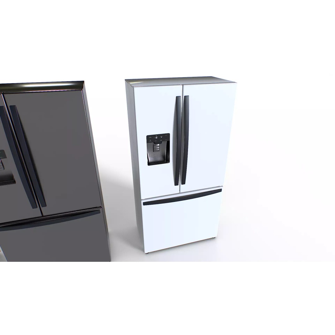 American Fridge 3D Model – Low Poly Appliance with PBR Textures - View 5