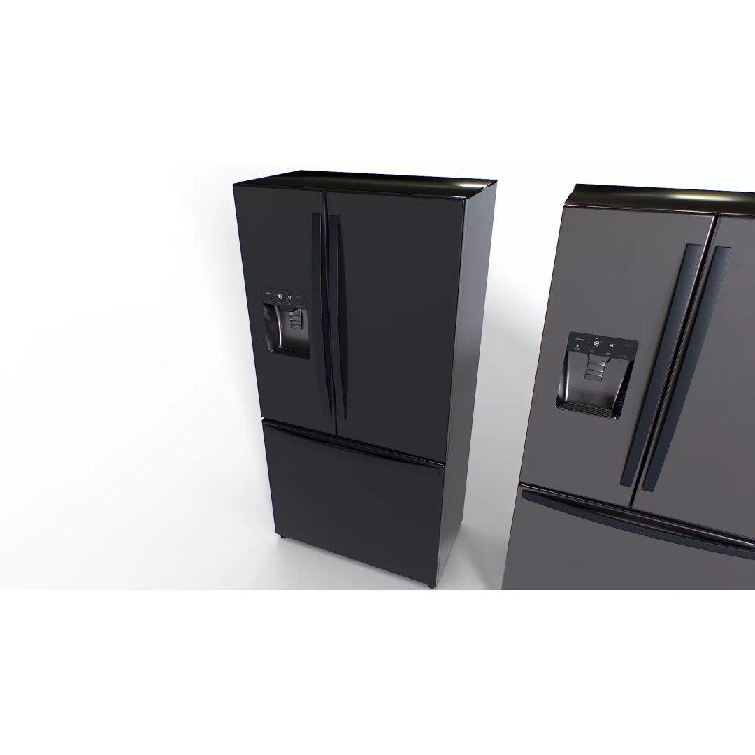 American Fridge 3D Model – Low Poly Appliance with PBR Textures - View 8