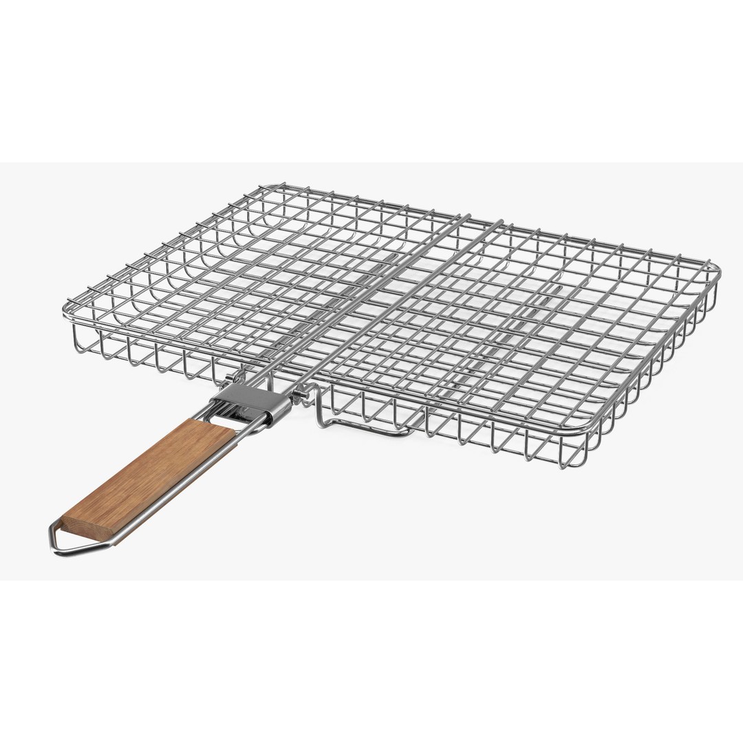 Charcoal Grill 3D Model – PBR Barbecue Tool with Burger Patties - View 21