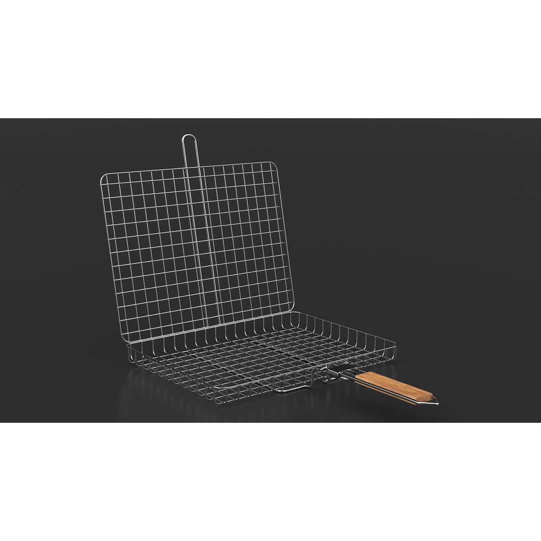 Charcoal Grill 3D Model – PBR Barbecue Tool with Burger Patties - View 7