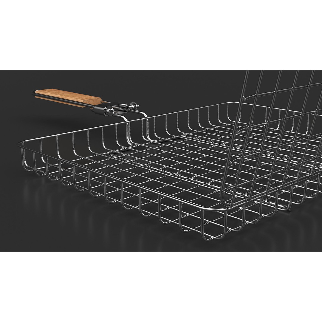Charcoal Grill 3D Model – PBR Barbecue Tool with Burger Patties - View 8