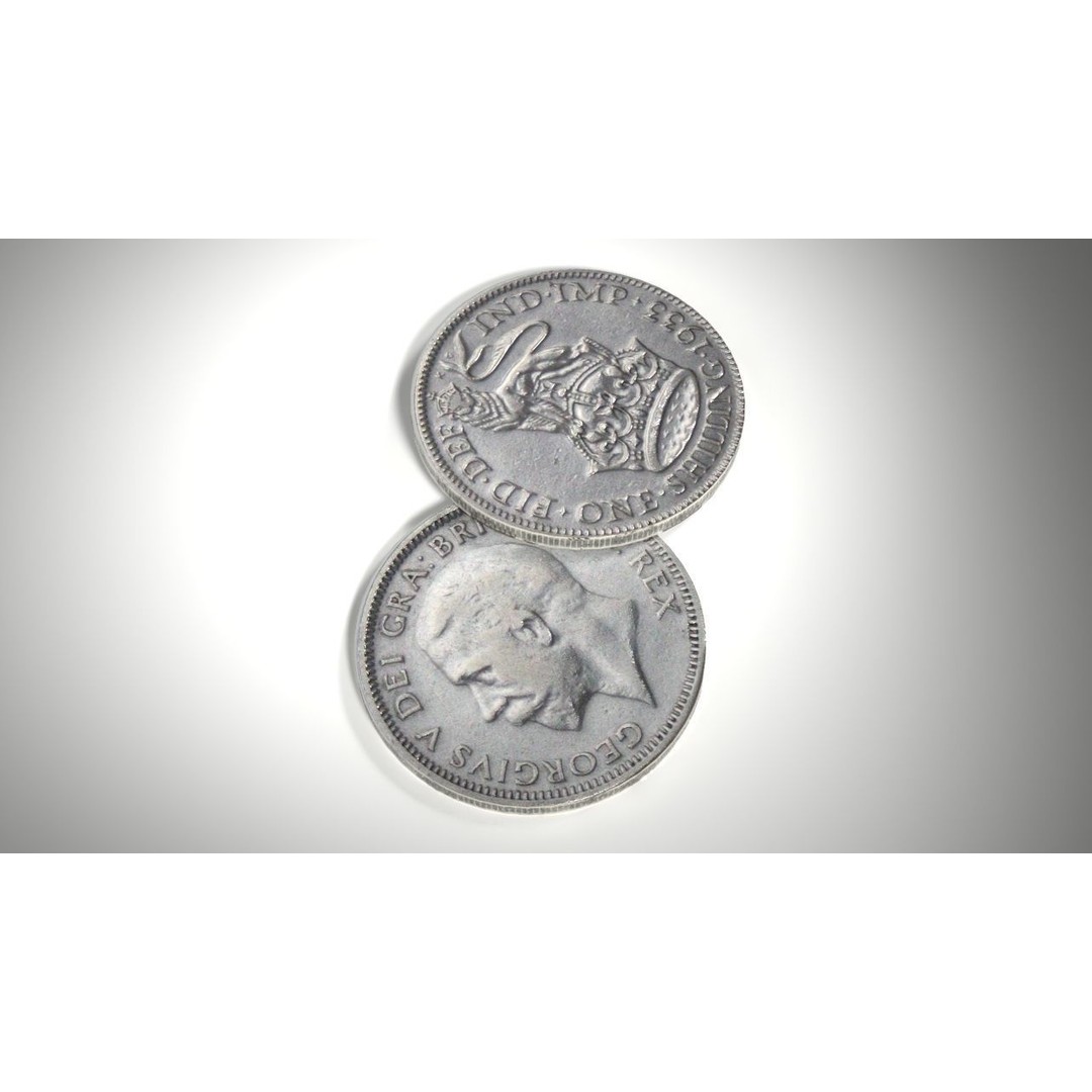 Old Shilling 3D Model – Low Poly PBR Coin Asset, FBX & OBJ