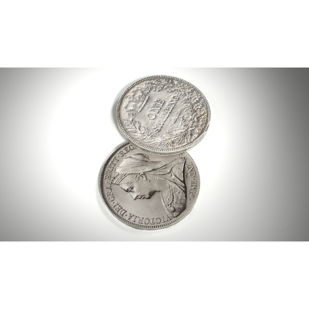 Old Shilling 3D Model – Low Poly PBR Coin Asset, FBX & OBJ - View 13
