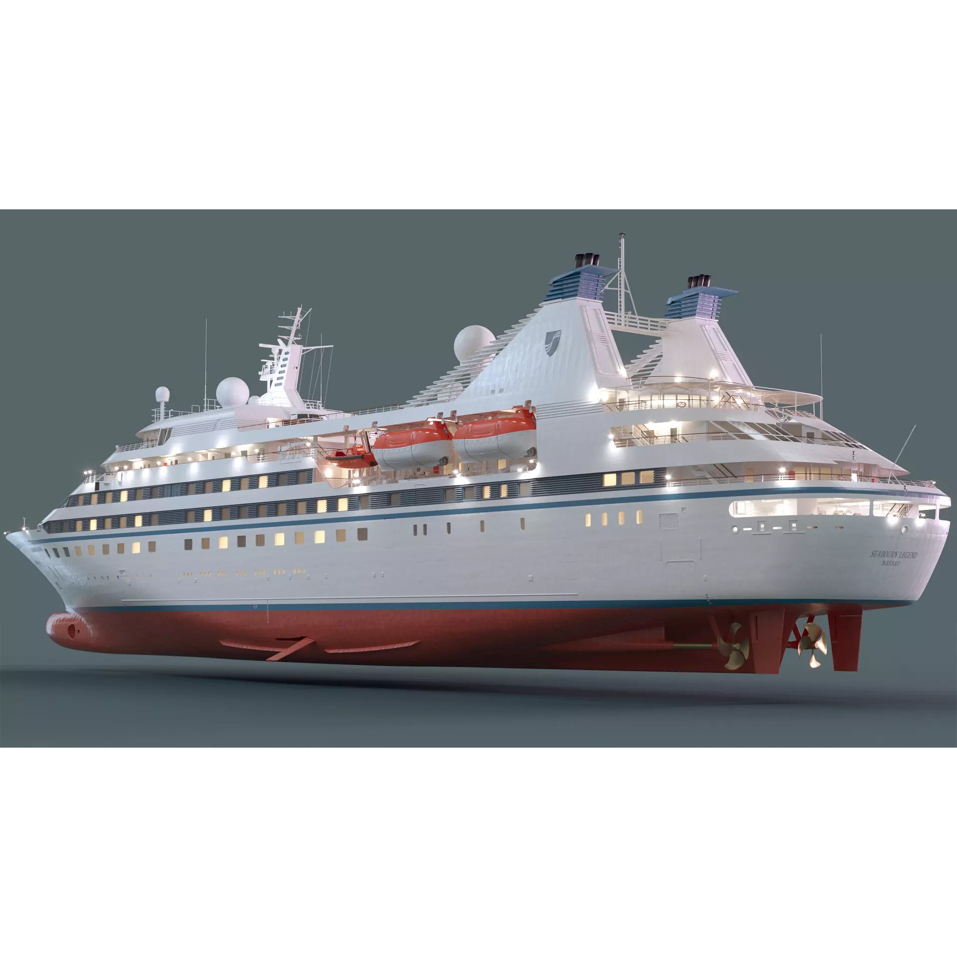90s Luxury Cruiseship Legend - High Detail 3D Model - View 10