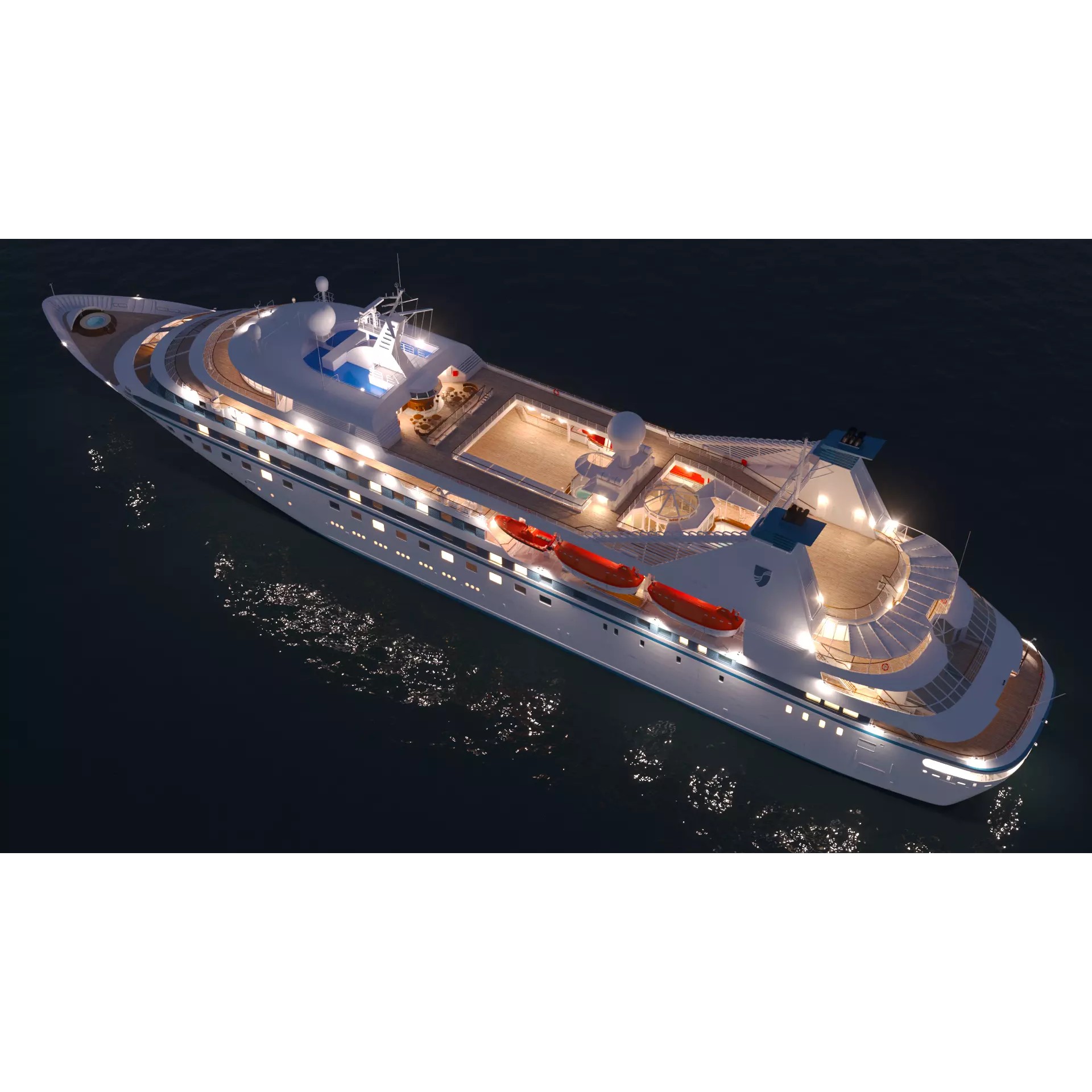 90s Luxury Cruiseship Legend - High Detail 3D Model - View 5