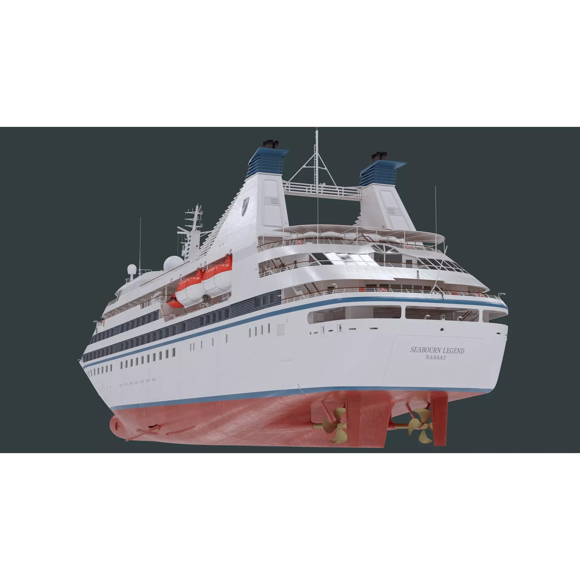 90s Luxury Cruiseship Legend - High Detail 3D Model - View 9