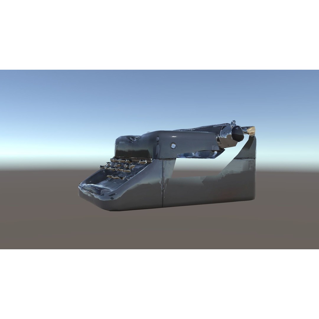 Vintage Typewriter 3D Model – Low Poly Game Asset, FBX, PBR Textures - View 11