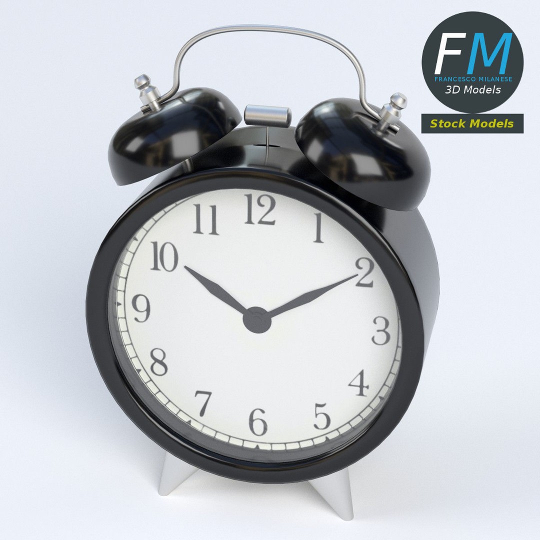 Alarm Clock 3D Model – PBR Interior Asset, FBX & OBJ Formats - View 3