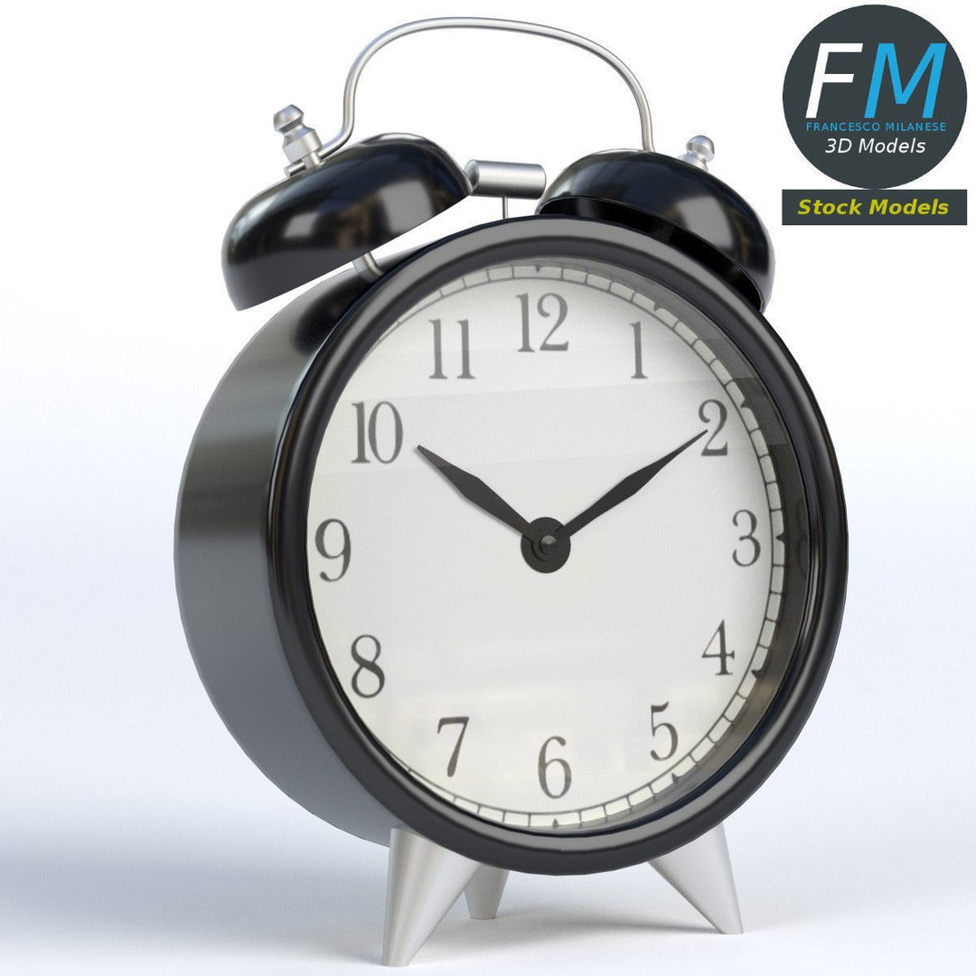Alarm Clock 3D Model – PBR Interior Asset, FBX & OBJ Formats - View 4