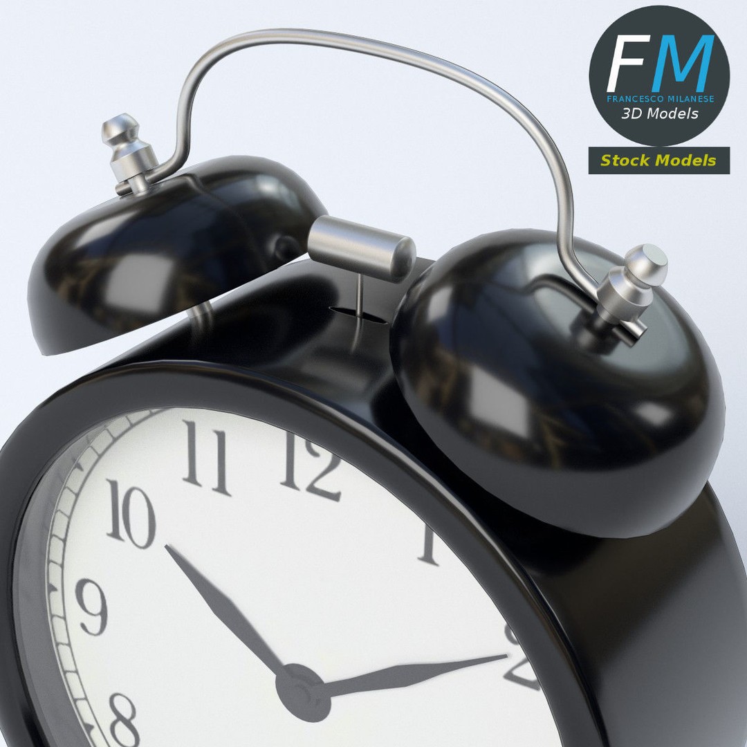 Alarm Clock 3D Model – PBR Interior Asset, FBX & OBJ Formats - View 6