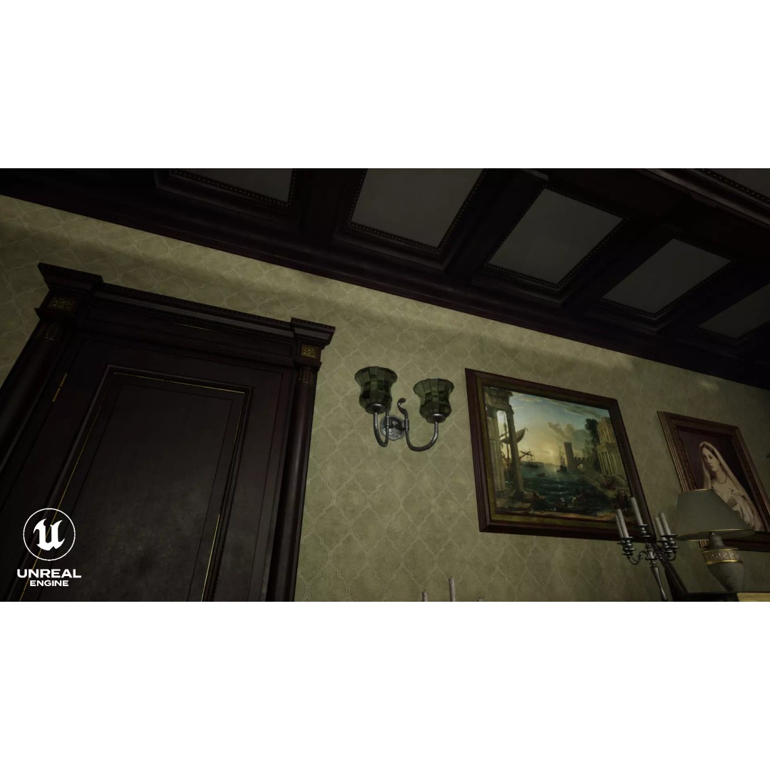 Wall Lamp 3D Model – Vintage Low-Poly Game Asset, PBR Textures - View 4