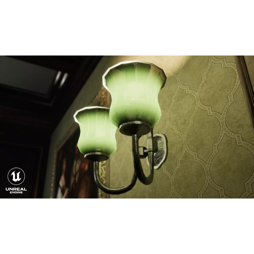 Wall Lamp 3D Model – Vintage Low-Poly Game Asset, PBR Textures - View 7