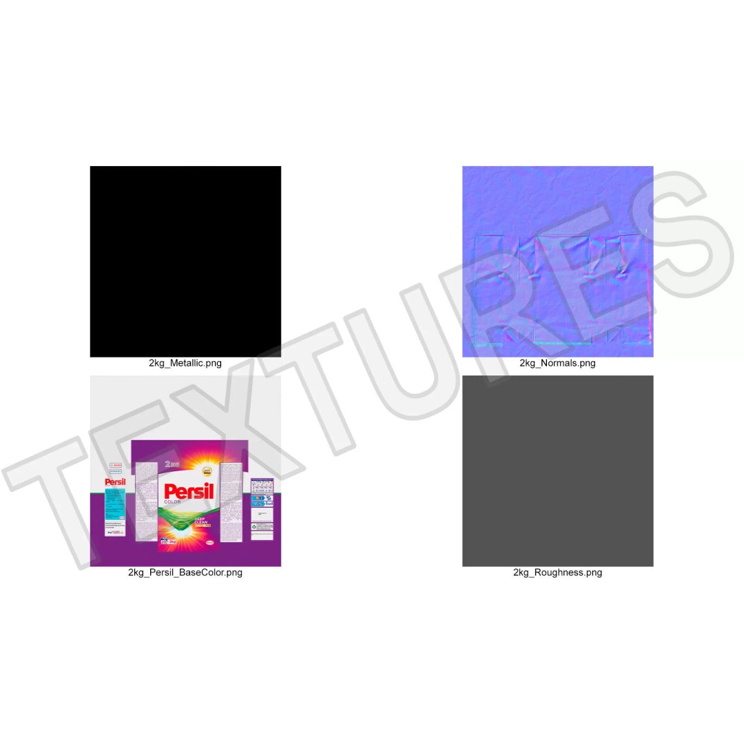 Persil Color Detergent Package 2kg 3D Model – PBR Textured Asset, FBX - View 13