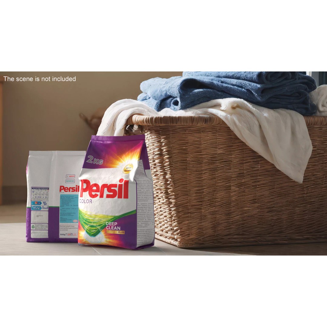 Persil Color Detergent Package 2kg 3D Model – PBR Textured Asset, FBX - View 3