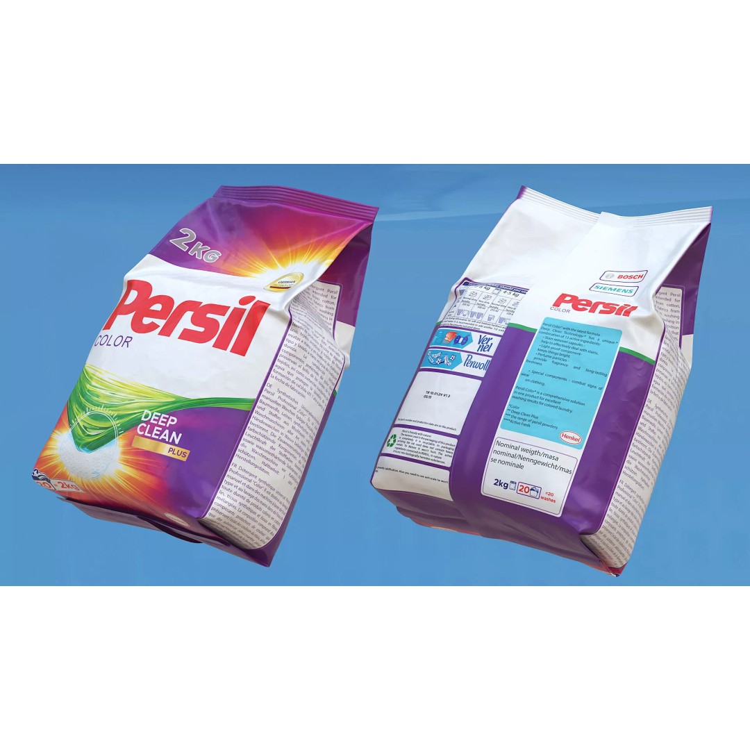 Persil Color Detergent Package 2kg 3D Model – PBR Textured Asset, FBX - View 4