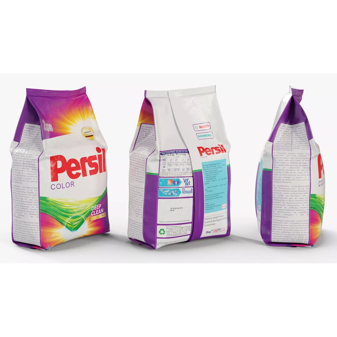 Persil Color Detergent Package 2kg 3D Model – PBR Textured Asset, FBX - View 6