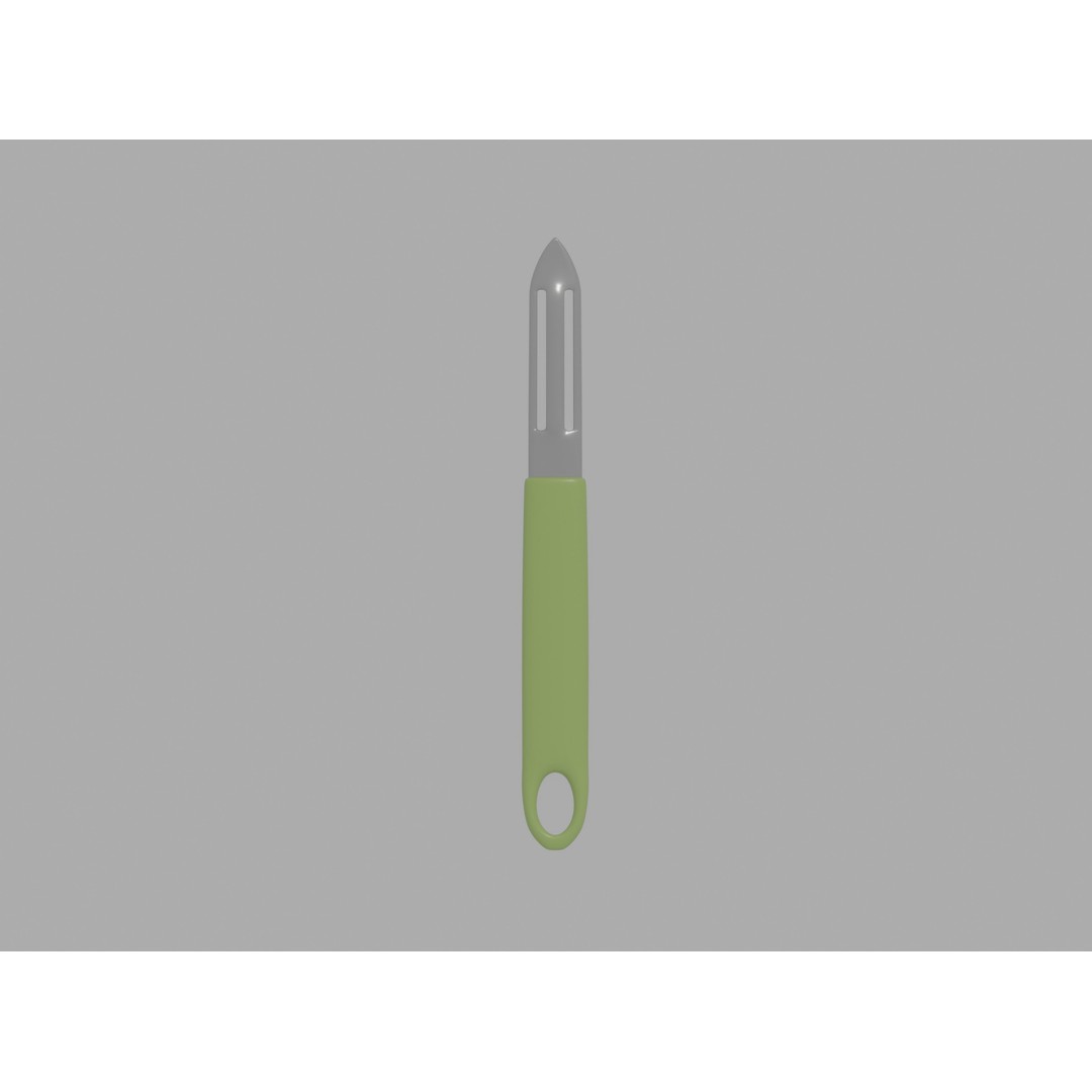 Potato Peeler 3D Model – Low Poly Kitchen Tool, FBX, OBJ - View 3