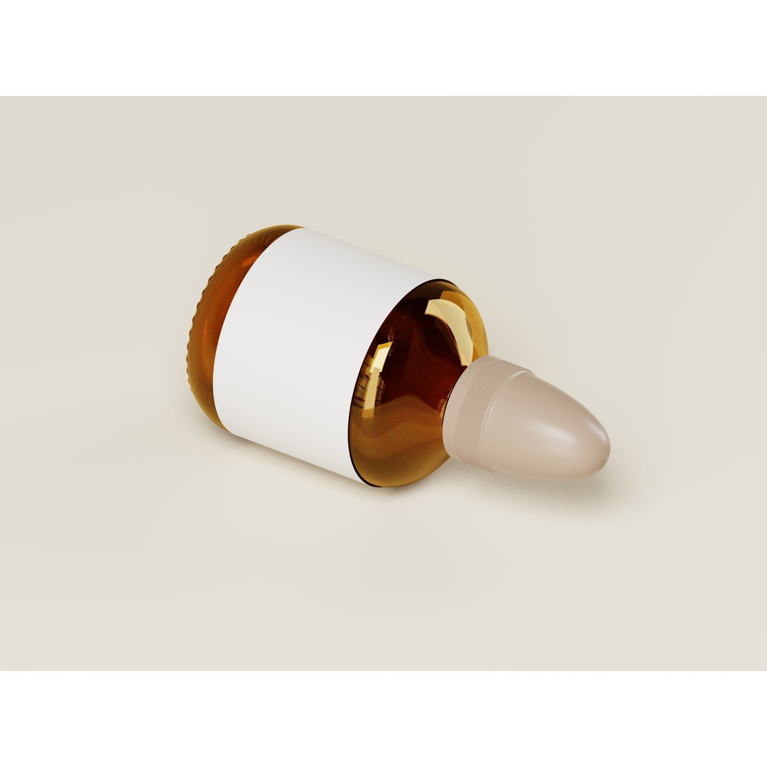 Amber Cosmetic Bottle 3D Model – Low Poly Game Asset, FBX, PBR