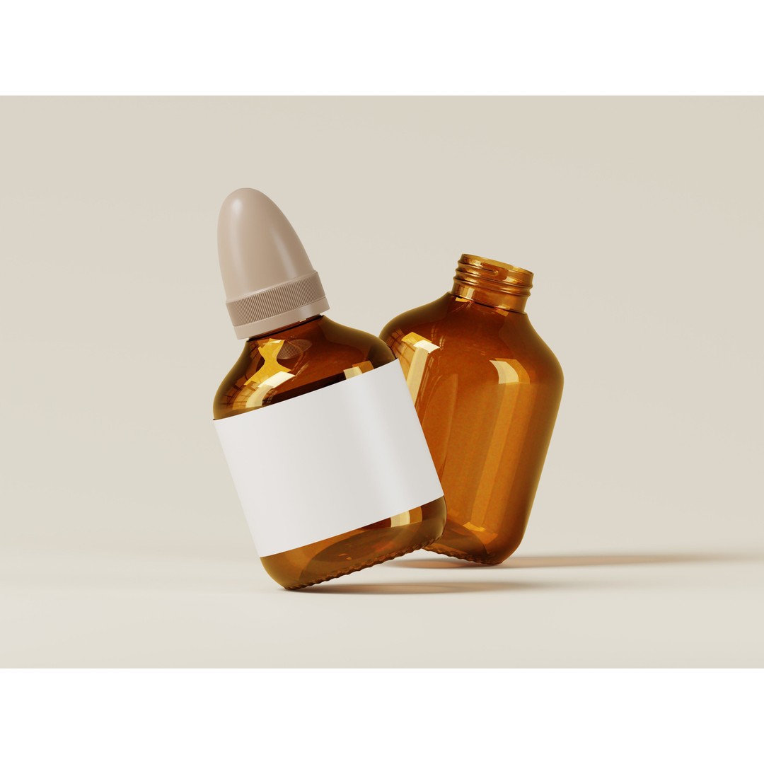 Amber Cosmetic Bottle 3D Model – Low Poly Game Asset, FBX, PBR - View 10