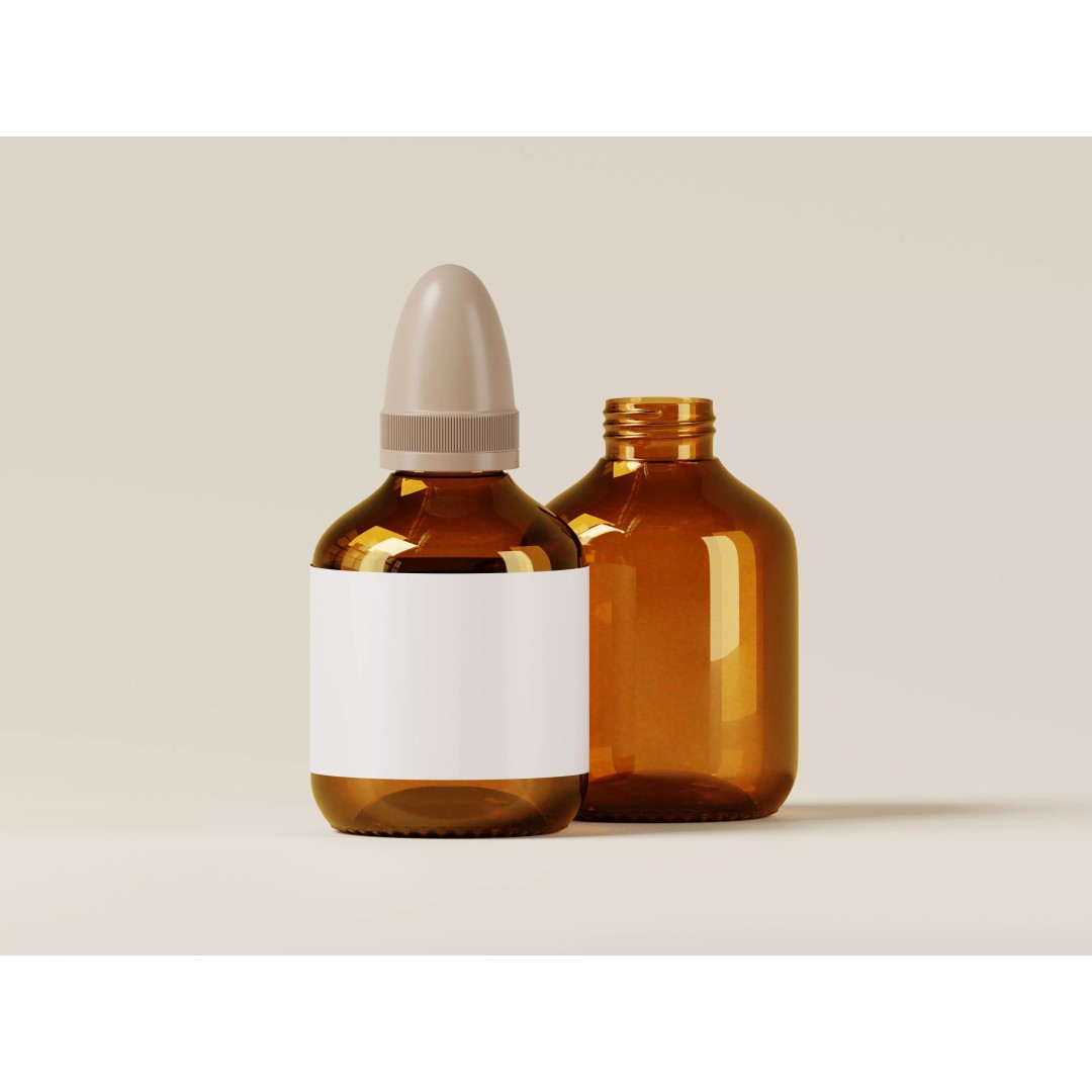 Amber Cosmetic Bottle 3D Model – Low Poly Game Asset, FBX, PBR - View 2
