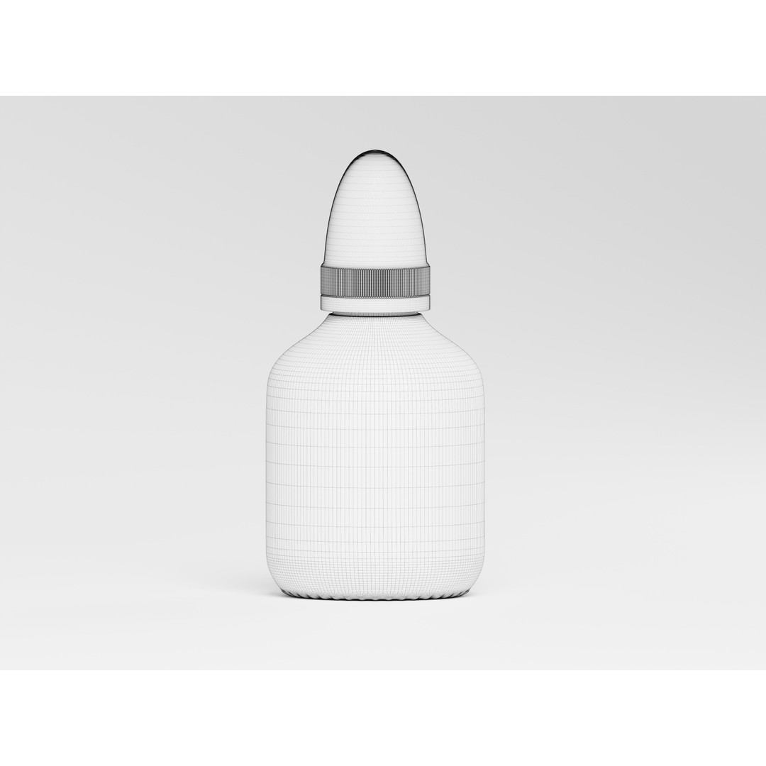 Amber Cosmetic Bottle 3D Model – Low Poly Game Asset, FBX, PBR - View 3